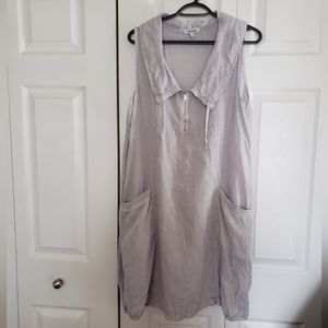 Linen Dress in Light Gray